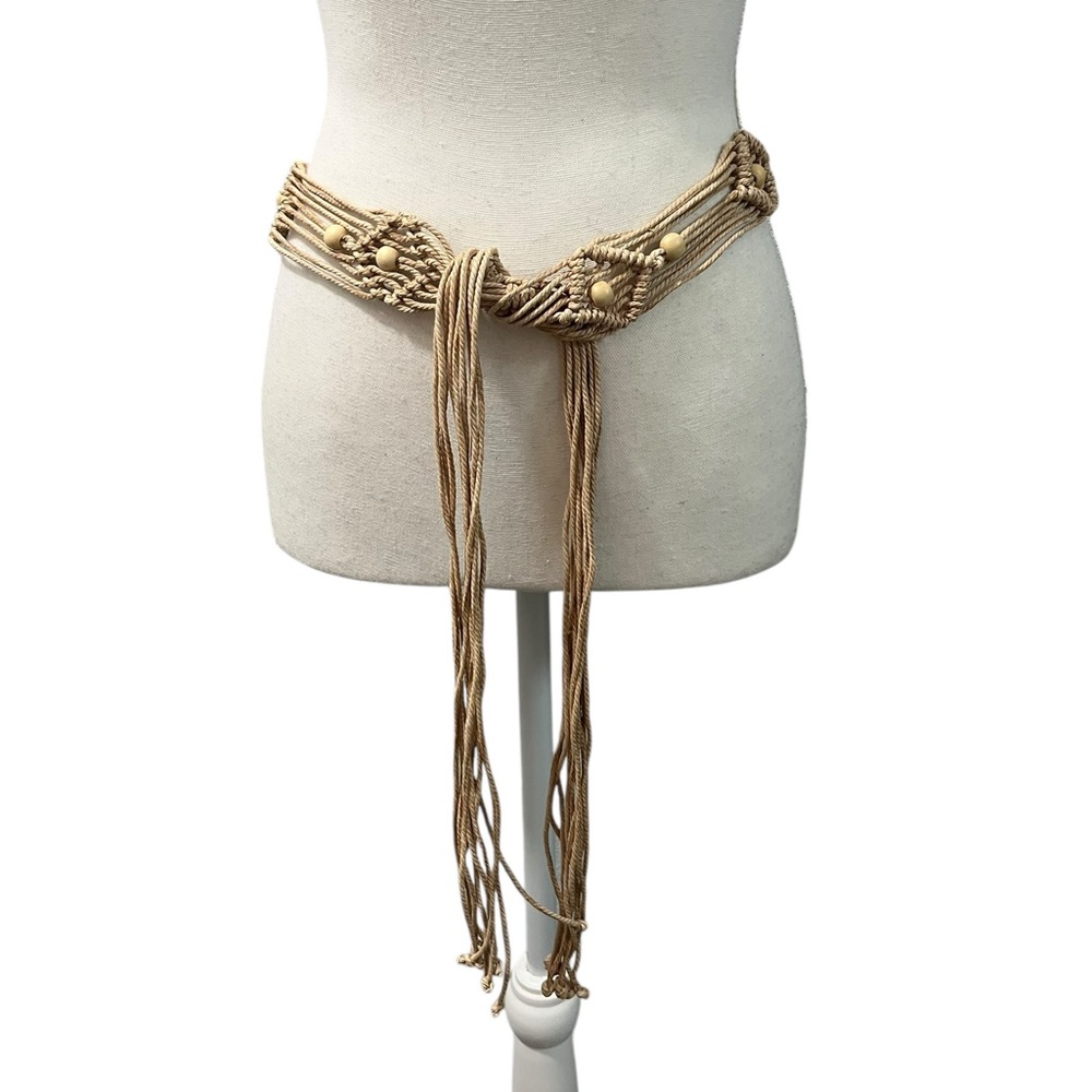 Bohemian Macrame Braided Weave Belt Tassels Beaded OS